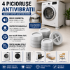 Set 4 suporti amortizare vibratii masina de spalat, frigider, antizgomot, antiderapant, Alb