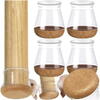 Set 4 protectii picioare mobilier, Anti-derapante, Silicon, Transparente, Rotunde