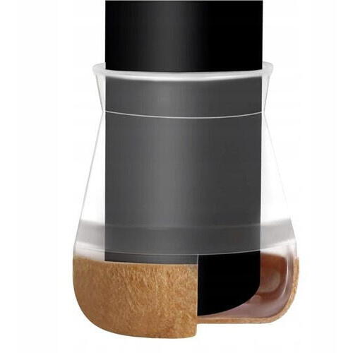 Set 4 protectii picioare mobilier, Anti-derapante, Silicon, Transparente, Rotunde