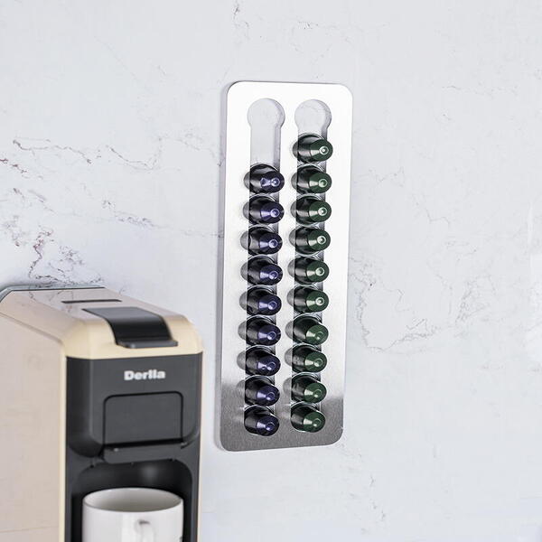 Suport pentru 20 Capsule Nespresso, Montare Adeziv 3M Inclus