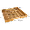 Organizator extensibil tacamuri si ustensile de bucatarie,  Bambus, 6-8 compartimente, Design elegant, 50 x 45.5 x 5 cm