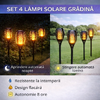 Set 4 Lampi Solare, Autonomie 8 ore, Inaltime 50CM, Rezistenta la intemperii, Design flacara, Clasa de protectie ip65