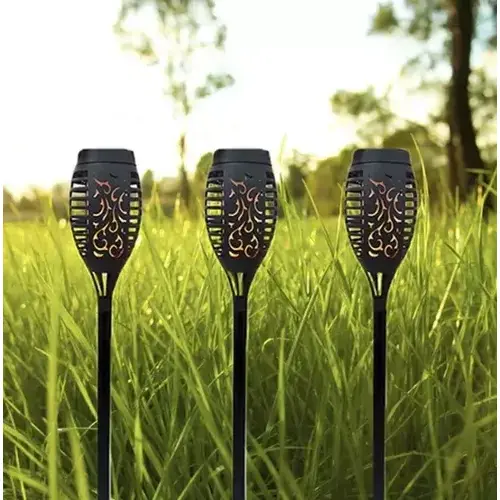 Set 4 Lampi Solare, Autonomie 8 ore, Inaltime 50CM, Rezistenta la intemperii, Design flacara, Clasa de protectie ip65