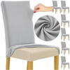 Set 6 Husa Pentru Scaun, 65x40x35 cm, Catifea, Elastic, Protectie Impotriva Murdariei, Spalare La Masina La 30 De Grade, Gri