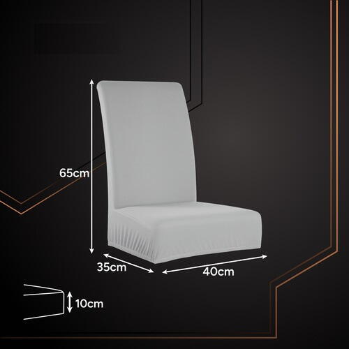 Set 6 Husa Pentru Scaun, 65x40x35 cm, Catifea, Elastic, Protectie Impotriva Murdariei, Spalare La Masina La 30 De Grade, Gri