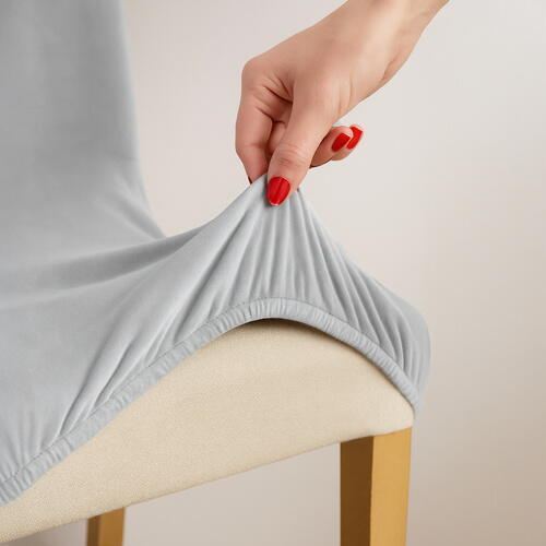 Set 6 Husa Pentru Scaun, 65x40x35 cm, Catifea, Elastic, Protectie Impotriva Murdariei, Spalare La Masina La 30 De Grade, Gri