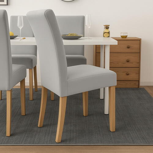 Set 6 Husa Pentru Scaun, 65x40x35 cm, Catifea, Elastic, Protectie Impotriva Murdariei, Spalare La Masina La 30 De Grade, Gri