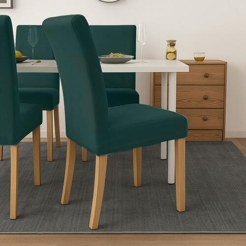 Set 6 Husa Pentru Scaun, 65x40x35 cm, Catifea, Verde , Elastic, Protectie Impotriva Murdariei, Spalare La Masina La 30 De Grade