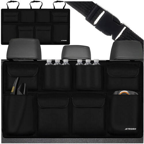 XTROBB Organizator portbagaj auto, Negru 86.5x48cm, 8 Buzunare, Rezistent la apa
