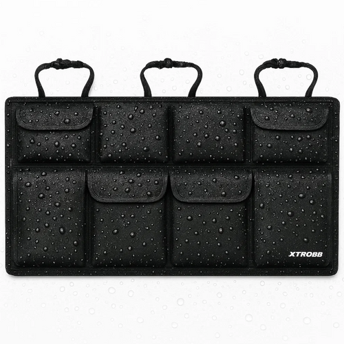 XTROBB Organizator portbagaj auto, Negru 86.5x48cm, 8 Buzunare, Rezistent la apa