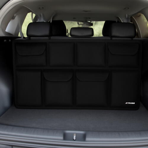 XTROBB Organizator portbagaj auto, Negru 86.5x48cm, 8 Buzunare, Rezistent la apa