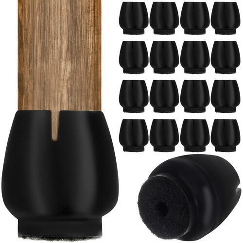 Set protectie pentru picioarele scaunelor, 16 bucati, 12-16 mm, Negru