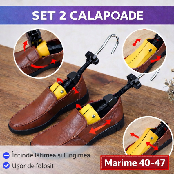 Set 2 Calapoade/Sanuri, Pentru Largit/Alungit Pantofi, Pentru Marimile 40-47, Material ABS, Galben