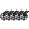 Set 5 roti silicon scaune, Design modern, Tija 11 mm, Cauciuc siliconic calitate superioara, Perfecte pentru orice tip de podea, inclusiv parchet, gresie sau covor