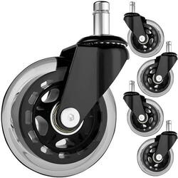 Set 5 roti silicon scaune, Design modern, Tija 11 mm, Cauciuc siliconic calitate superioara, Perfecte pentru orice tip de podea, inclusiv parchet, gresie sau covor