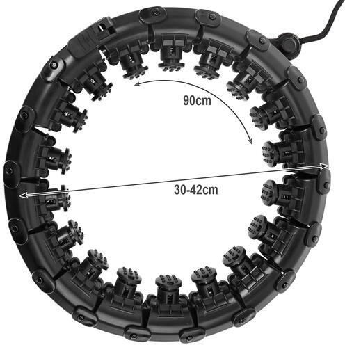 Cerc fitness, Hula Hoop, cu greutate suplimentara detasabila, 24 noduri detasabile, pentru slabire, pentru talie, masaj 360°, file de masaj