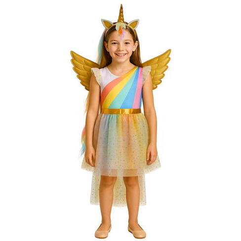 Costum De Halloween Pentru Copii, Unicorn, Marime 130-140, 6-8 Ani, Tinuta Completa, Material Moale, Aspect Atractiv, Universal