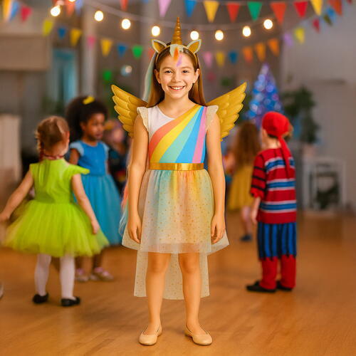 Costum De Halloween Pentru Copii, Unicorn, Marime 130-140, 6-8 Ani, Tinuta Completa, Material Moale, Aspect Atractiv, Universal