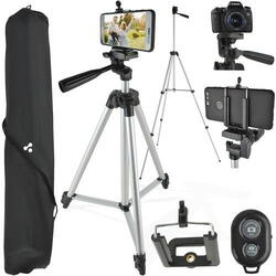 Trepied pentru Smartphone telescopic, Cu Telecomanda, Compatibil Android si IOS nivela si husa inclusa