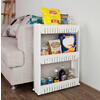 Raft de bucatarie sau baie, Mobil pe roti, Usor de asamblat si mutat, Universal, 3 nivele, Alb