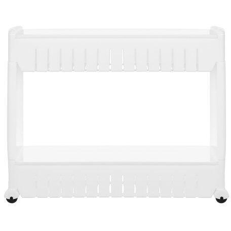 Raft de bucatarie sau baie, Mobil pe roti, Usor de asamblat si mutat, Universal, 3 nivele, Alb
