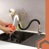 Baterie flexibila pentru chiuveta bucatarie, Rotire 360 grade, Inaltime reglabila, Silicon, Otel, PVC