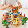 Set constructie din lemn cu 268 piese pentru copii, Micul Arhitect, Educativ si interactiv