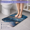 Covoras de baie antiderapant, Absorbant,  Uscare rapida, Din spuma poliuretanica si microfibra moale, Covor modern pentru dus, Cada, Lavoar sau toaleta, Albastru, 60 x 40 cm