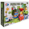 Set 25 piese cu masinuta, traseu puzzle racer, jucarie interactiva cu desene din mare, semne de circulatie si combinatii multiple