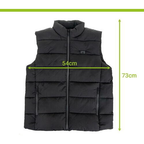 Vesta incalzita cu 3 setari de caldura, 11 incalzitoare si conexiune USB la baterie externa, Unisex, Marime M, Negru