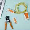 Kit instrumente de retea si tester cabluri 2 in 1, 145 piese, compatibil mufe cabluri retea si telefonice, RJ45/RJ11, husa depozitare, 27 x 15.5 x 6 cm