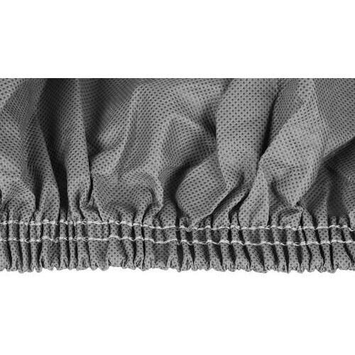 Husa Prelata Auto Mare Rezistenta la Razele UV, 572x180x120cm, Nu Ingheata pe Caroserie, Margini Duble Intarite, Benzi Elastice Cusute in Fata si in Spate care va Permit sa Fixati Husa de Bara de Protectie, Set cu Geanta, Gri