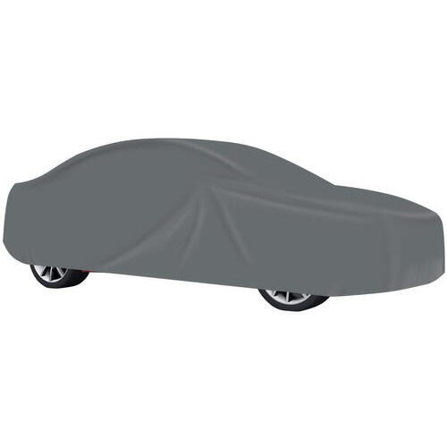 Husa Prelata Auto Mare Rezistenta la Razele UV, 572x180x120cm, Nu Ingheata pe Caroserie, Margini Duble Intarite, Benzi Elastice Cusute in Fata si in Spate care va Permit sa Fixati Husa de Bara de Protectie, Set cu Geanta, Gri