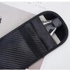 Set 2 husa protectie antifurt pentru chei si carduri, Cu carabiniera, Inchidere velcro, Neagra, Blocarea undelor radio 10 - 30 kHz, 9 x 13/ 8.5 x 13 cm