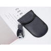 Set 2 husa protectie antifurt pentru chei si carduri, Cu carabiniera, Inchidere velcro, Neagra, Blocarea undelor radio 10 - 30 kHz, 9 x 13/ 8.5 x 13 cm