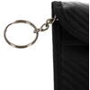 Set 2 husa protectie antifurt pentru chei si carduri, Cu carabiniera, Inchidere velcro, Neagra, Blocarea undelor radio 10 - 30 kHz, 9 x 13/ 8.5 x 13 cm