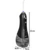 Irigator bucal profesional portabil, 5 moduri, 8 duze, 300 ml, 2500 mAh, IPX7, pentru dinti, gingii, limba si nas, Negru