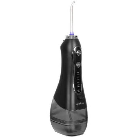 Irigator bucal profesional portabil, 5 moduri, 8 duze, 300 ml, 2500 mAh, IPX7, pentru dinti, gingii, limba si nas, Negru