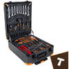 BIGSTREN Trusa de 1000 scule XXL tip troler, Otel Crom-Vanadiu, 4 Organizatoare Detasabile, Manere Antiderapante, Varfuri Magnetice, 50 x 37 x 20 cm