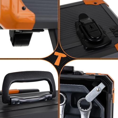 BIGSTREN Trusa de 1000 scule XXL tip troler, Otel Crom-Vanadiu, 4 Organizatoare Detasabile, Manere Antiderapante, Varfuri Magnetice, 50 x 37 x 20 cm