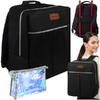 TRIZAND Rucsac, Geanta de calatorie, 17L, 38x24x18cm, Trusa Cosmetice Inclusa, Negru
