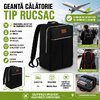 TRIZAND Rucsac, Geanta de calatorie, 17L, 38x24x18cm, Trusa Cosmetice Inclusa, Negru