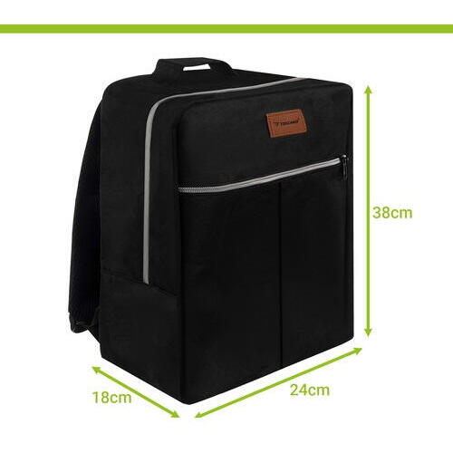 TRIZAND Rucsac, Geanta de calatorie, 17L, 38x24x18cm, Trusa Cosmetice Inclusa, Negru