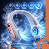 Ventilator portabil de gat, fara pale, 5 viteze, LED, USB-C, 18.5 x 18.5 cm, ABS, culoare Alb