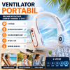 Ventilator portabil de gat, fara pale, 5 viteze, LED, USB-C, 18.5 x 18.5 cm, ABS, culoare Alb