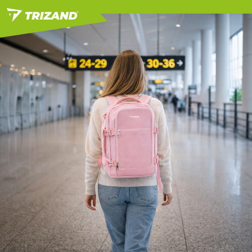 TRIZAND Rucsac de calatorie tip Geanta, 20L, 40x25x20cm, 2 Compartimente, Roz