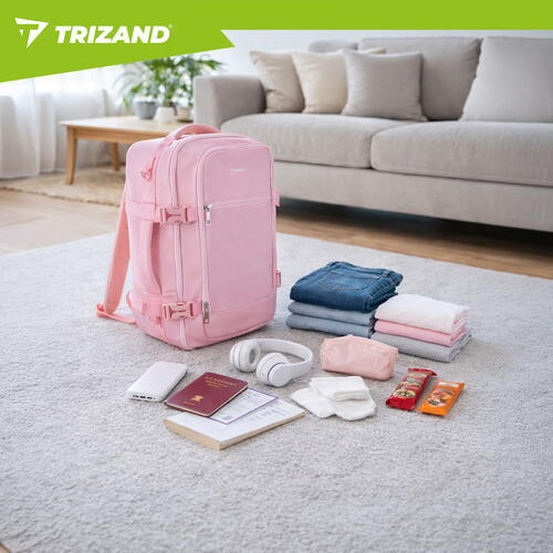 TRIZAND Rucsac de calatorie tip Geanta, 20L, 40x25x20cm, 2 Compartimente, Roz
