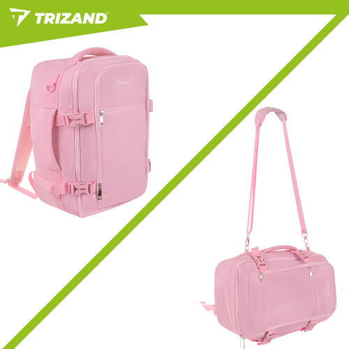 TRIZAND Rucsac de calatorie tip Geanta, 20L, 40x25x20cm, 2 Compartimente, Roz