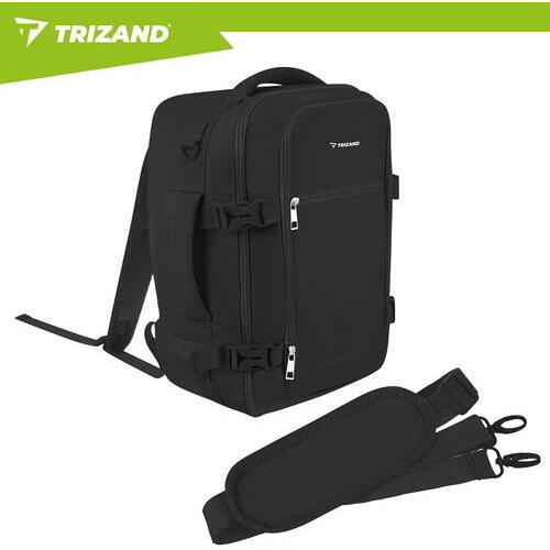 TRIZAND Rucsac de calatorie tip Geanta, 20L, 40x25x20cm, 2 Compartimente, Negru
