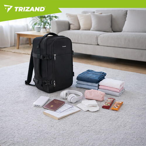 TRIZAND Rucsac de calatorie tip Geanta, 20L, 40x25x20cm, 2 Compartimente, Negru
